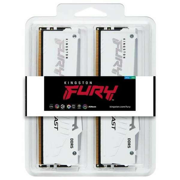 KINGSTON DIMM DDR5 64GB (2x32GB kit) 5200MT/s KF552C36BWEAK2-64 Fury Beast RGB White Expo