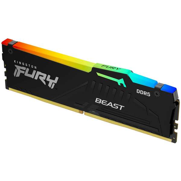 KINGSTON DIMM DDR5 16GB 5200MT/s KF552C40BBA-16 Fury Beast RGB