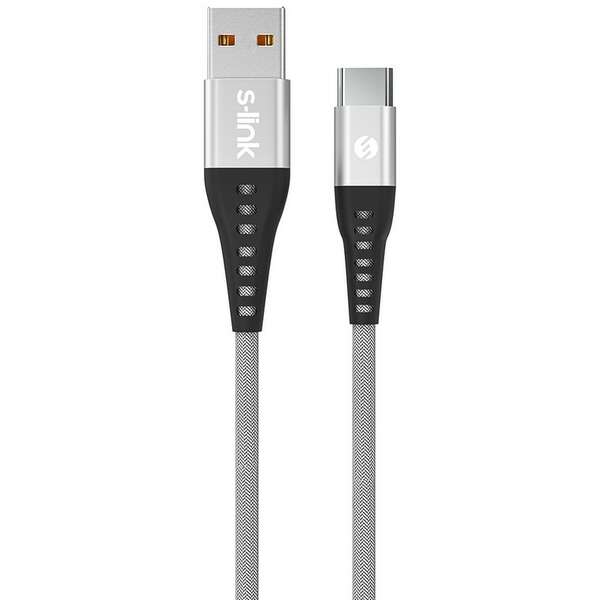 S-LINK USB - Tip C, 1 M, 3A, SL-STM60L srebrni