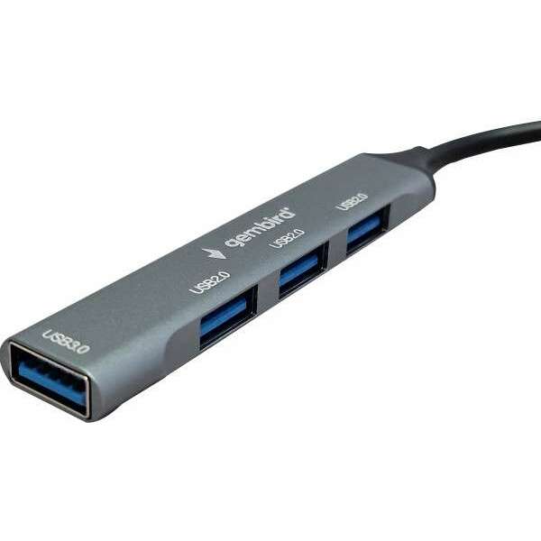 GEMBIRD UHB-U3P4-06 HUB Type-A+C to 3xUSB2.0 + 1 USB3.0 Aluminum