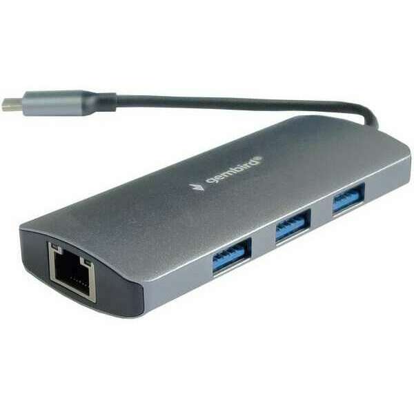 GEMBIRD A-CMU3-LAN-05 TYPE C TO RJ45 gigabit + 3xUSB3.1 hub ALUMINIUM 