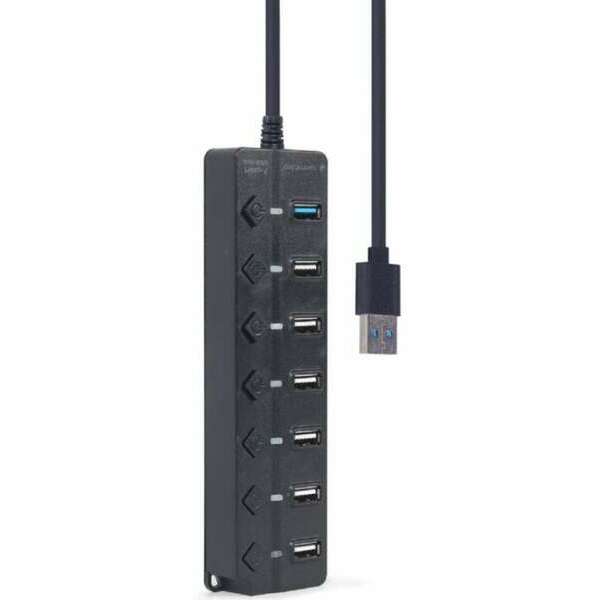 GEMBIRD UHB-U3P1U2P6P-01 7-port USB hub (1xUSB 3.1 + 6xUSB 2.0) with switches black