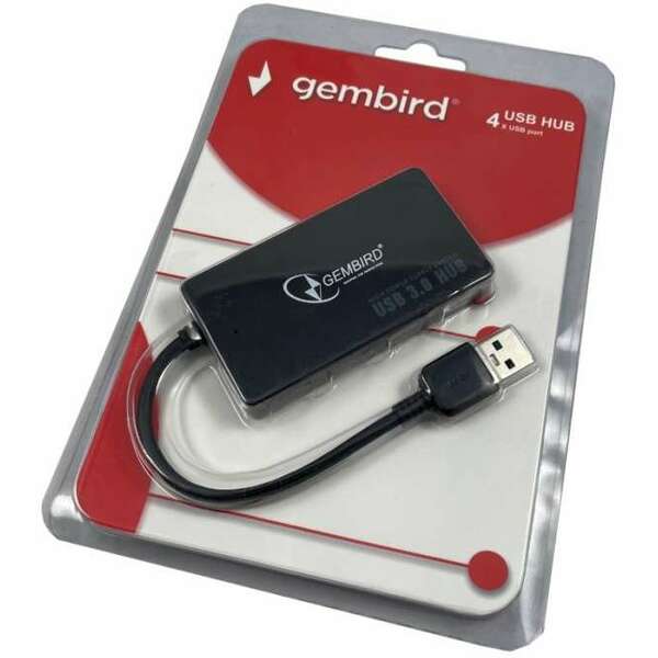 GEMBIRD UHB-U3P4-03 HUB 4x USB3.0 4-port storage speed 5Gbps black