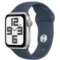 APPLE Watch SE2 v2 GPS 40mm Silver Alu Case with Storm Blue Sport Band - S / M mre13se / a