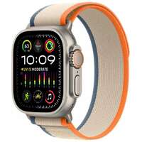 APPLE Watch Ultra2 Cellular, 49mm Titanium Case with Orange / Beige Trail Loop - M / L mrf23se / a