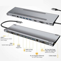 TNB DOCKUSBC11 ALU HUB USB-C SA 11 KONEKTORA