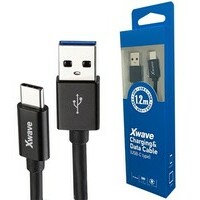 X WAVE  Kabl USB Tip C muski na Tip A muski 1.2M 3A, PVC crni pvc