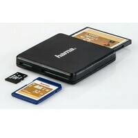 HAMA USB 3.0 Multi-Card Reader, SD / MicroSD / CF, Black