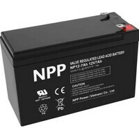 NPP NP12V-7Ah, AGM BATTERY, 151x65x94x100, 1,97KG, BLACK