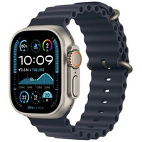 APPLE Watch 49mm Band Navy Ocean Band - Natural Titanium Finish mxth3zm/a