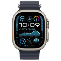 APPLE Watch 49mm Band Navy Ocean Band - Natural Titanium Finish mxth3zm/a