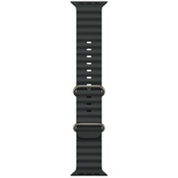 APPLE Watch 49mm Band Black Ocean Band - Natural Titanium Finish mxtl3zm/a