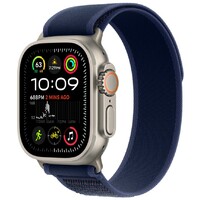 APPLE Watch 49mm Loop Blue Trail Loop - S/M - Natural Titanium Finish mxtt3zm/a