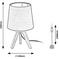 RABALUX Lychee, unutrašnja stona lampa, crna lamp sa crna tex