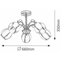 RABALUX Joel luster E27 5x60W, bronza