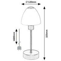 RABALUX Lydia, stona lampa, srebrna metalna