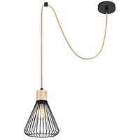 RABALUX Farfalle, unutrašnja visilica, crna metal/drvo