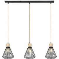 RABALUX Farfalle, unutrašnja visilica, crna metal/drvo 2