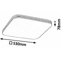 RABALUX Oscar plafonjera kvadrat LED 36W 4000K 53cm silver zvezdana