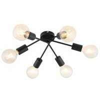 RABALUX Lamar, metal plafonjera , E27 6xMAX 40W, mat crna