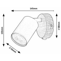 RABALUX Edmund, spot zidna svetiljka, GU10 / 1x max. 25W