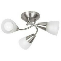 RABALUX Connor plafonska lampa, saten hrom/ opal staklo, E14