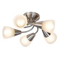 RABALUX Connor plafonska lampa, saten hrom/ opal staklo, E14 2