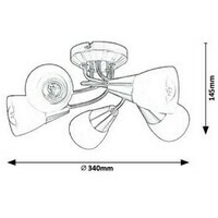 RABALUX Connor plafonska lampa, saten hrom/ opal staklo, E14 2