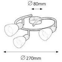 RABALUX Soma spot smedi E14 3x40W