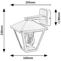 RABALUX Paravento spoljna zidna lampa crna aluminijumska E27 40W 2