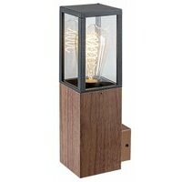RABALUX Wales spoljna zidna lampa aluminijum crna drvo stakleni abazur E27 60W bez sijalice