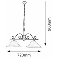 RABALUX Dorothea  visilica E27 2x60W m. crno