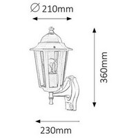 RABALUX Velence spoljna zidna lampa 60W crno IP43 senzor