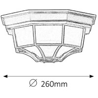 RABALUX Milano spoljna plafonjera E27 100W crno IP44