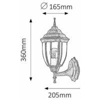 RABALUX Nizza spoljna zidna lampa  E27 60W staro zlato IP43