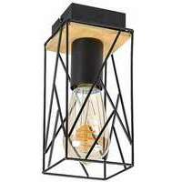 RABALUX Boire, plafonska lampa, crna metalna / drvena , E27 1x40W IP20