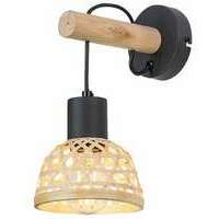 RABALUX Rattan, zidna lampa, crna metalna, E27 1x15W IP20
