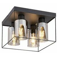 RABALUX Cedvik, crna metalna plafonska lampa , E27 4x25W, IP21