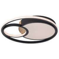 RABALUX Leola, LED plafonjera sa daljinskim, 81W, 3800lm, 3000-6000K, 48cm, dimabilna, memory i timer funkcija, metaln crna / drvo