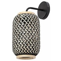 RABALUX Adalla, mat crna metalna zidna lampa sa ratanskim abažurom, E27 1x40W, IP20
