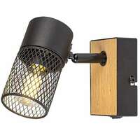 RABALUX Metta, spot 1xE14 (bez sijalice), metal crna / drvo hrast, IP20