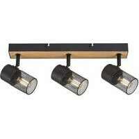 RABALUX Metta, spot 3xE14 (bez sijalice), metal crna / drvo hrast, IP20