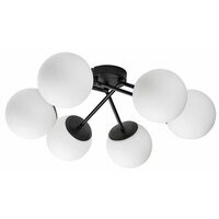RABALUX Meduza, plafonska crna sa belim staklenim kuglama,  6xE14, 55x19cm