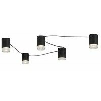 RABALUX Looplab, plafonski topovi na kablu, crna metal 5xG9, dužina do 230cm, visina topa 13cm