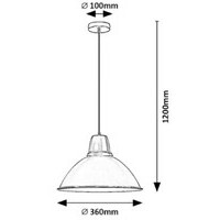 RABALUX Wilbour, metalna bela visilica, E27 1x60W IP20