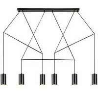 RABALUX Aslaug, mat crna metalna visilica, GU10 6x50W IP20