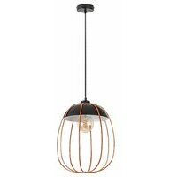 RABALUX Svens, visilica 1xE27, metal crna/narandžasta sa tekstil kablom