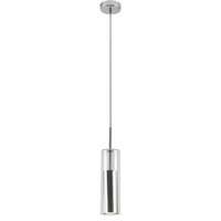 RABALUX Kalevi, visilica metal hrom/staklo 1xGU10, visina 150cm, tekstilni kabal