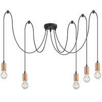 RABALUX Dollien, mat crna/drvena visilica, E27 5x60W IP21