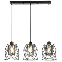 RABALUX Emrys, mat crna metalna visilica , E27 3x40W IP21